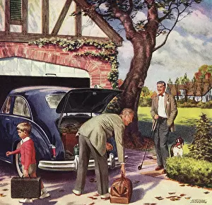 Iwwi: Father and Son unloading Luggage at Golf Resort