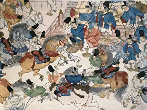 Kamakura: Feast in front of a palace (12th-13th c.). Japanese