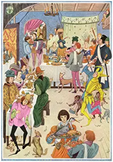 Feasting: Feasting in the Middle Ages by Pauline Baynes