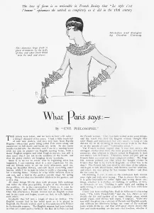 Prevalent: Feature entitled What Paris Says discussing