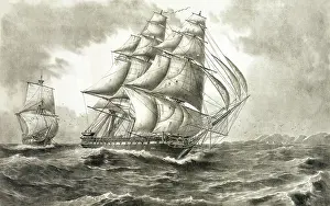 1812: February 28, 1815 - U.S.S. Constitution towing