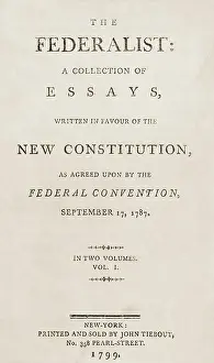 Essays: The Federalist, title page of the Volume 1