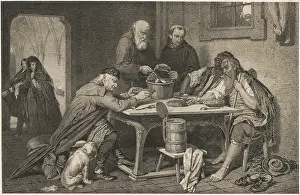 Benevolent: Feeding the poor in a church cloister
