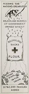 Administered: Feeding the unemployed. Illustration of the