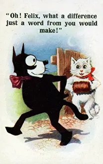 Ignored: Felix the Cat and an admirer (yet to receive a letter)