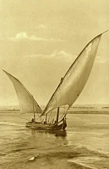 Felucca: Felucca with lateen sails on the River Nile, Egypt