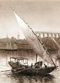 Feluccas: Feluccas At Luxor, Egypt