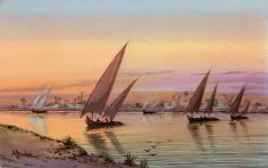 Felucca: Feluccas on the River Nile, Cairo, Egypt - Evening