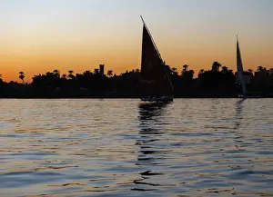 Felucca: Feluccas, river Nile, Luxor, Egypt