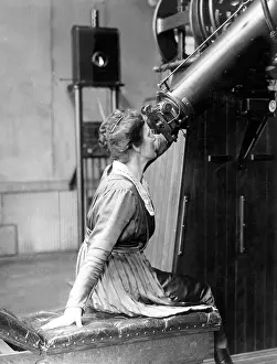 Lamson: Female astronomer at a telescope, 1926