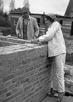 Apprentice: Female bricklayer apprentice in Berlin, 1935