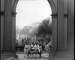 Ladders: Female Civilians With Ladders Setting Out To