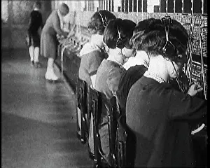Skates: Female Civilians On Roller Skates Working In