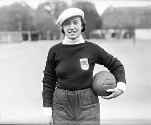 Goalies: Female goalkeeper about 1935