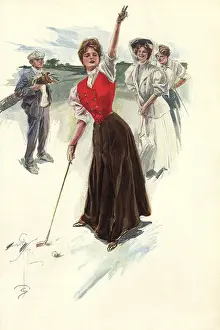 Outward: Female Golfer Pointing
