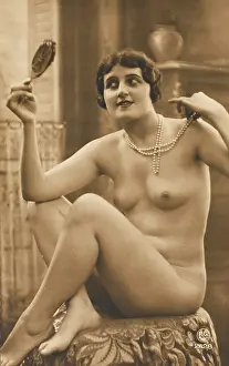 Adjusts: FEMALE NUDE WITH MIRROR