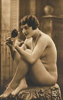Adjusts: FEMALE NUDE WITH MIRROR