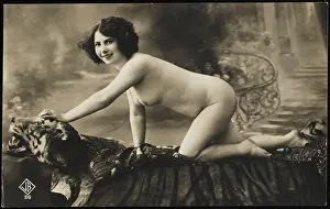 Tigerskin: FEMALE NUDE/TIGER RUG
