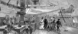Bustles: Female Passengers on the deck of the emigrant ship, Indus
