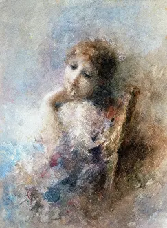 Cremona: Female portrait by Tranquillo Cremona