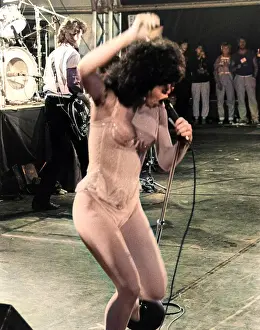 Frizzy: Female singer in concert, Penwith, Cornwall