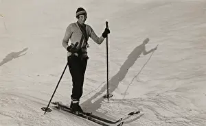 Davos: Female skier in pose