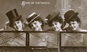 Homburg: Four female stage performers in different hats
