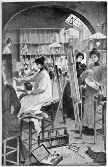 Easel: Female students at Academie Julian, Paris