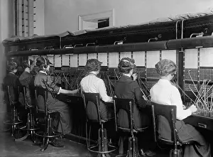 Mouthpieces: Female telephone operators at a switchboard ?