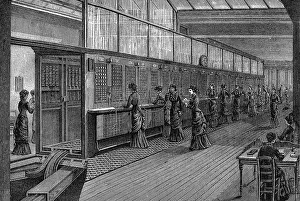 Telephonists: Female telephonists at the Central Telephone Exchange