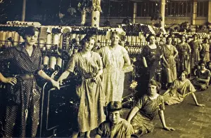 Labourers: Female workers posing in spinning mill
