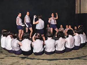 Barnaby (colourised): FENCING GIRLS
