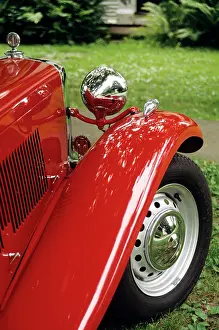 Fender: Front Fender And Tire Of Red Mg