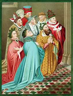 Iconografia: Ferdinand I of Aragon and his Queen, with Sigismund