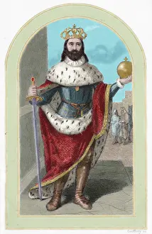 Saviour: Ferdinand III of Castile (ca.1198-1252). Colored engraving