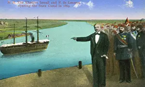 Khedive: Ferdinand de Leseps and the Khedive of Egypt open Suez Canal