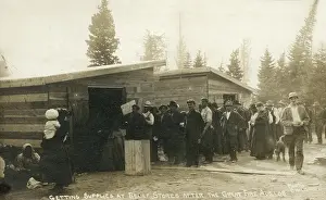 Cleared: Fernie, BC, Canada - Crowd at relief stores after the fire