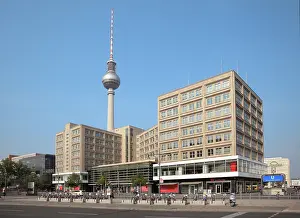 Fernsehturm: Fernsehturm or TV Tower and Alexanderplatz, Berlin, Germany
