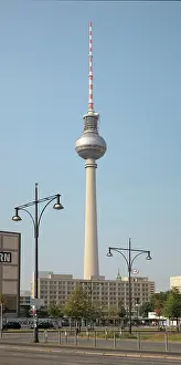 Fernsehturm: Fernsehturm or TV Tower and Alexanderplatz, Berlin, Germany