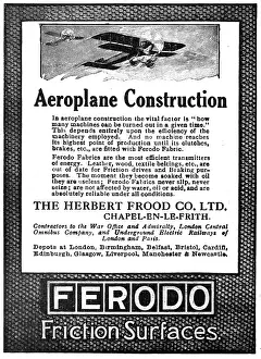 Ferodo: Ferodo Fabrics For Aircraft - 1919 Advert