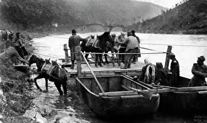 Unload: Ferry over the Drin in Albania, 1916
