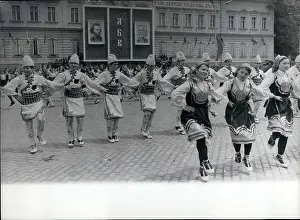 Slav: Festive parade with folk dancers in Sofia, Bulgaria