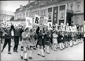 Slav: Festive procession of children, Sofia, Bulgaria