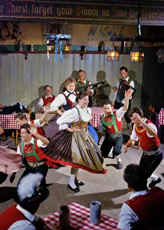 Dulcimer: Festive Tyrolean Dressed Costumed Dancers in a