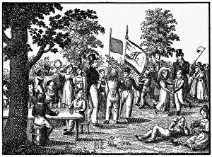 Neuer: festivities, May celebration, copper engraving