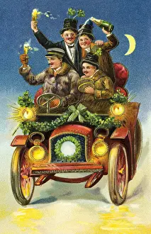 Drunkard: festivities, parties, men drinking and driving