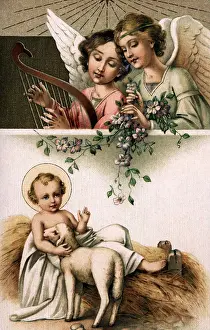 Gloriole: festivity, Easter, Christ Child with lamb and
