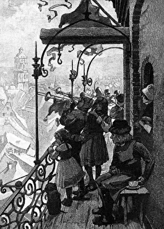 Konig: festivity, Easter, Middle Ages, tower brass band