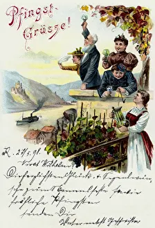 Suetterlin: festivity, Pentecost, greetings card, Cologne