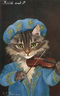 Dec15: Fiddle and I - a cat strikes up a tune on his violin